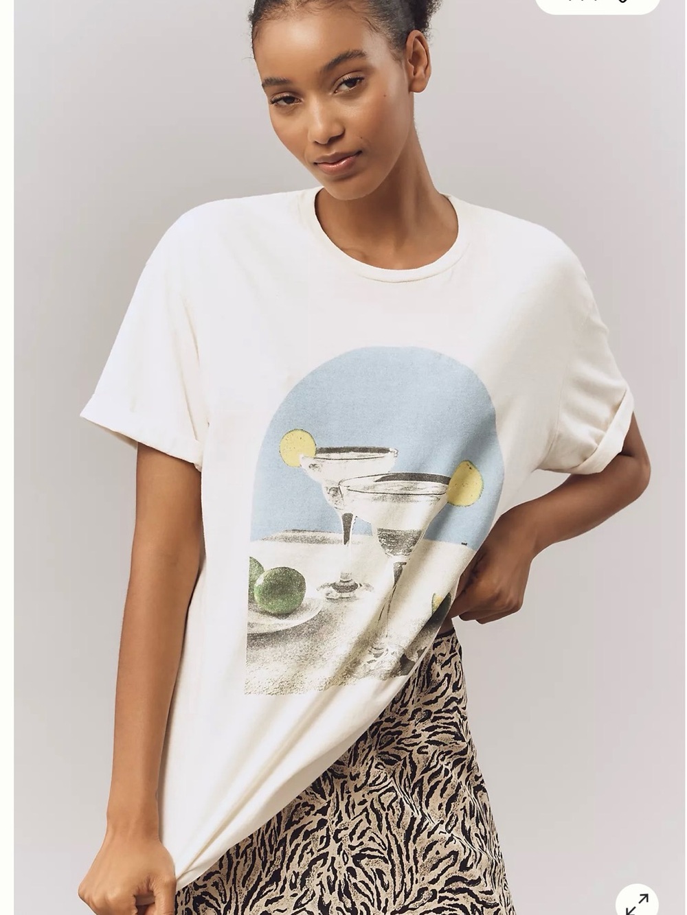 Anthropologie Graphic Margarita Cocktail Crewneck Tee